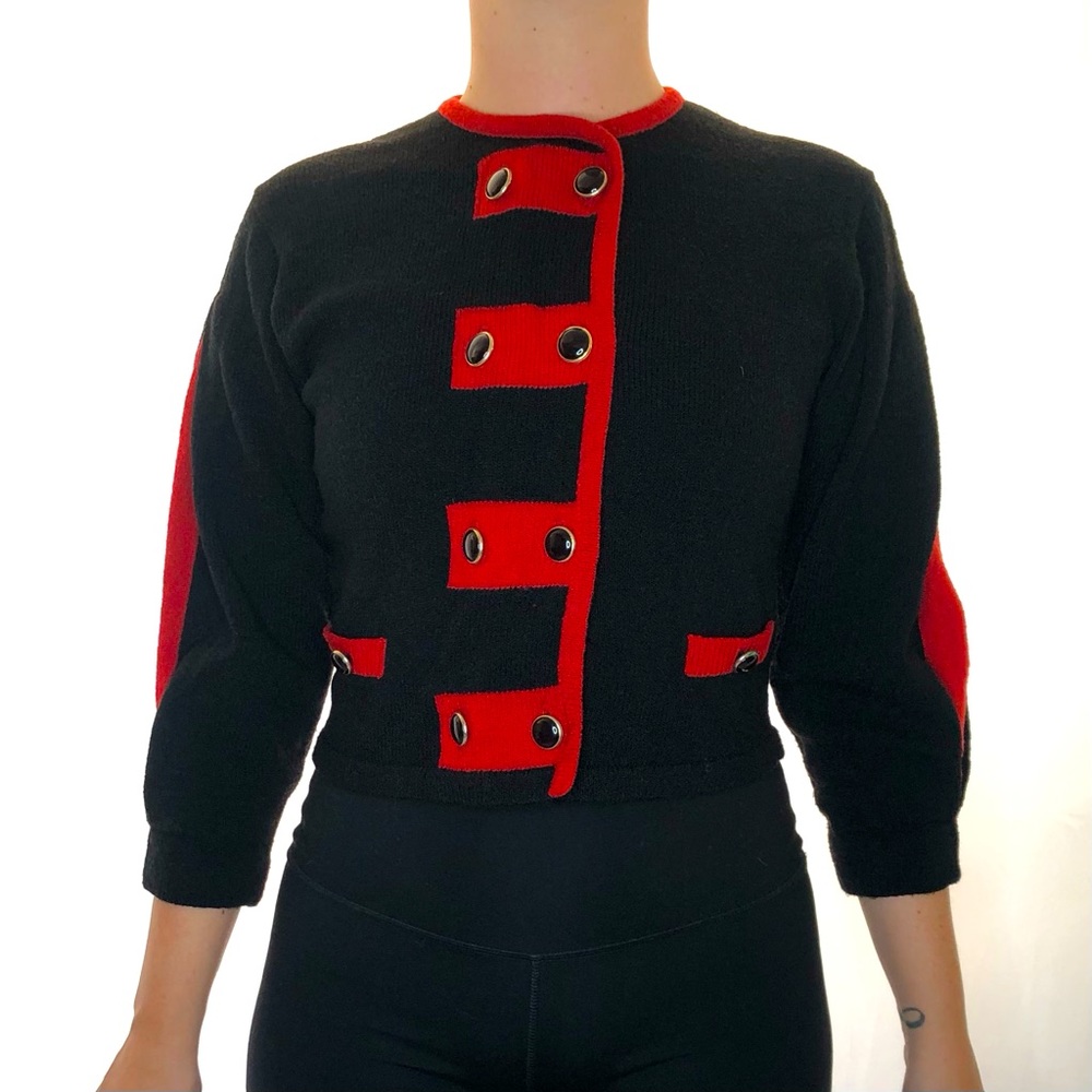 Lawrence Rich Seymour Levy Vintage Black Knit Jacket. Women’s Sz Small.